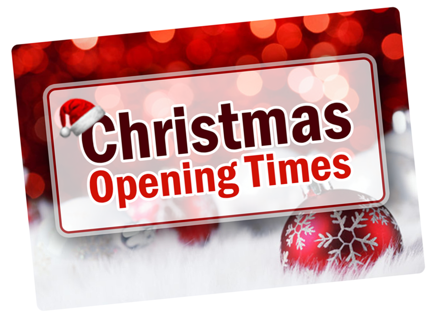 CHRISTMAS OPENING TIMES