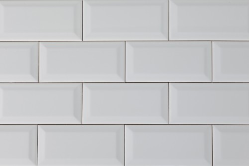 METRO WHITE BEVELLED EDGE WALL TILE 100X200MM
