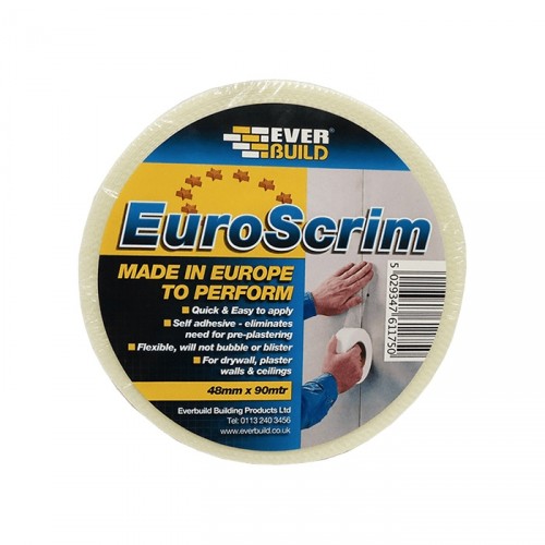 EVERBUILD EUROSCRIM SELF ADHESIVE SCRIM TAPE WHITE 48MMX90M