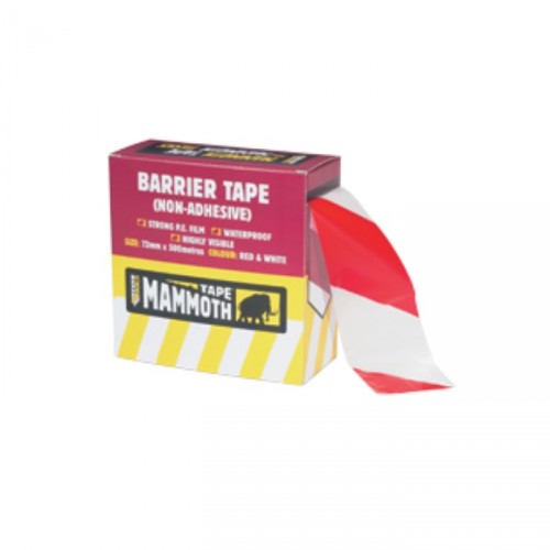 EVERBUILD MAMMOTH BARRIER TAPE RED AND WHITE 72MMX500M