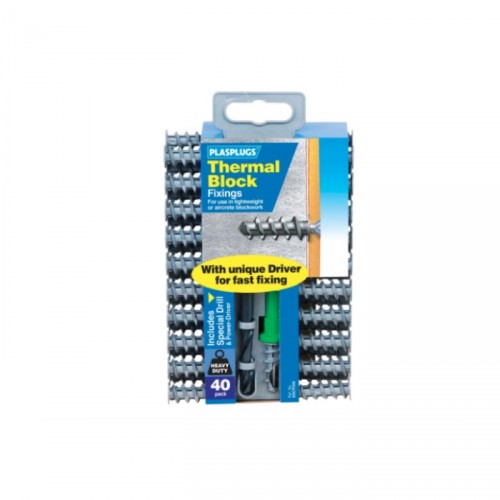 PLASPLUG THERMAL BLOCK FIXINGS PACK OF 40