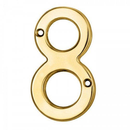 3" NUMERAL 8 POLISHED BRASS