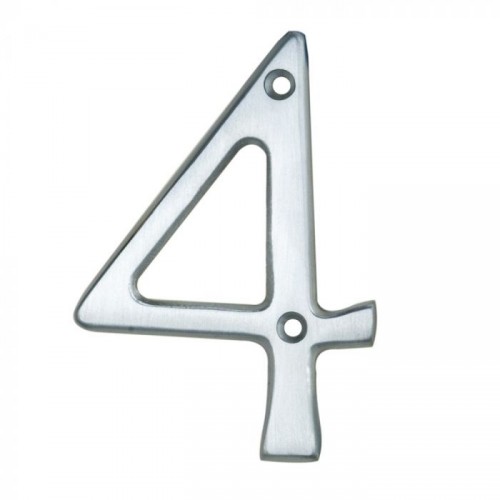 3" NUMERAL 4 SATIN CHROME