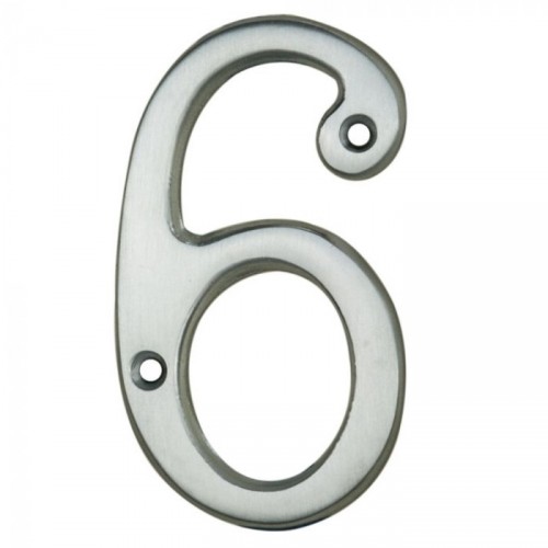 3" NUMERAL 6 SATIN CHROME