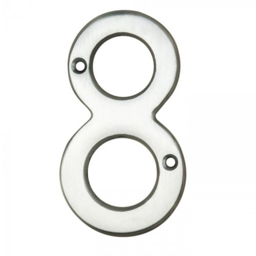 3" NUMERAL 8 SATIN CHROME