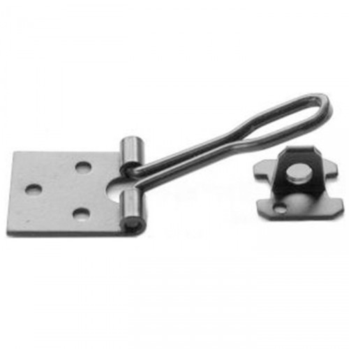WIRE HASP & STAPLE 4" ELECTRO BLACK