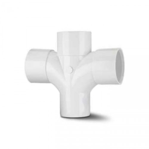 POLY CROSS TEE WHITE WS50 S WELD 50MM
