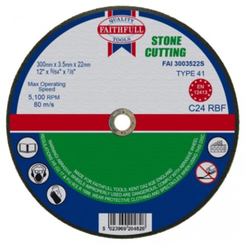 FAITHFULL STONE CUTTING DISC 300X3.5X22MM FLAT