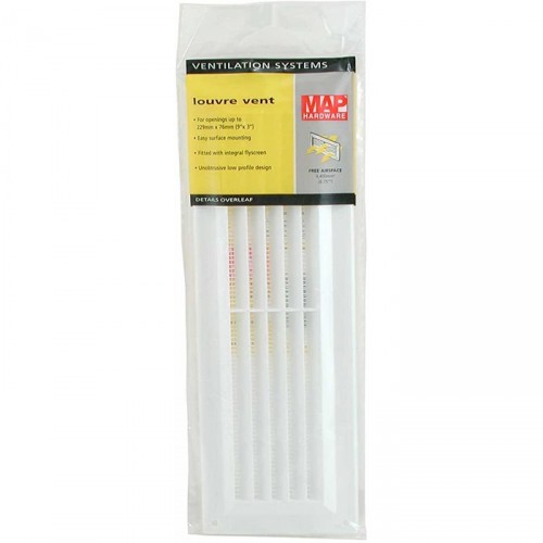 MAP WHITE PLASTIC LOUVRE VENT 9 X 3