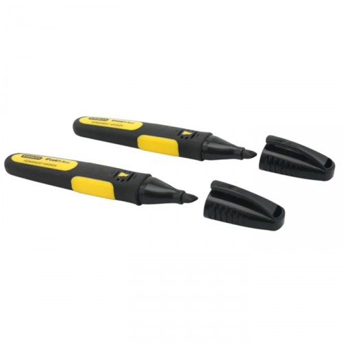 STANLEY BLACK CHISEL TIP MARKERS PACK OF 2