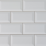 METRO WHITE BEVELLED EDGE WALL TILE 100X200MM