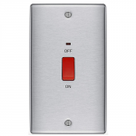 45A SWITCH DOUBLE PLATE BRUSHED