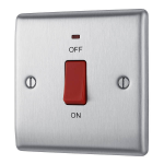 45A SWITCH SINGLE PLATE BRUSHED