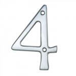 3" NUMERAL 4 SATIN CHROME