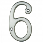 3" NUMERAL 6 SATIN CHROME