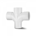 POLY CROSS TEE WHITE WS50 S WELD 50MM