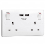 BG 2G SOFT EDGE 2 X USB SOCKET WHITE